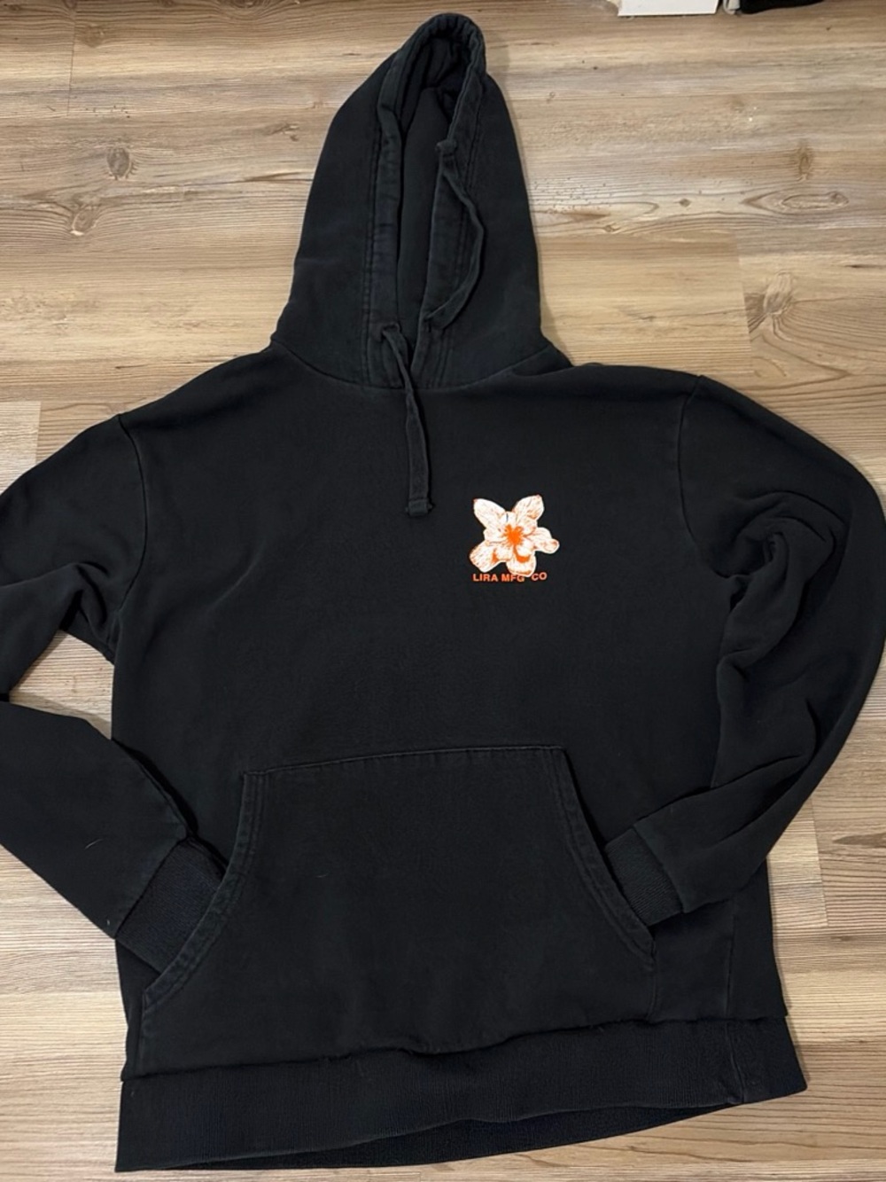 Black Floral Logo Hoodie -